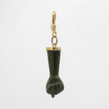 Vintage 1930's Deep Spinach Jade Handcarved Figa Protection Luck Charm