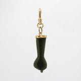 Vintage 1930's Deep Spinach Jade Handcarved Figa Protection Luck Charm