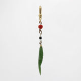 Fabulous Antique Hand Carved Jade Koi Fish with Antique Bead & C0ral Charm