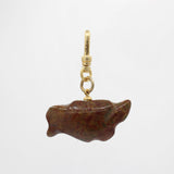Antique Handcarved Bowing Bird Red Jasper Agate Charm