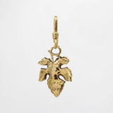 Turn Over a New Leaf Saffron Vintage Enamel Charm