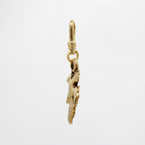 Turn Over a New Leaf Saffron Vintage Enamel Charm