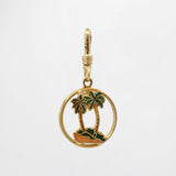 Peaceful Palms Vintage Enamel Charm