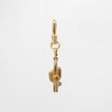 Thriving Vintage 10k Gold Saguaro Cactus With Diamond Charm