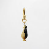 Cream & Black Happy Penguin Celluloid Crackerjack Charm