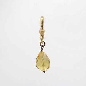 Droplet of Lemony Sunshine Glass Handcut Teardrop Antique Charmer