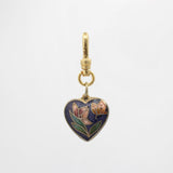 Butterfly Alight Vintage Cloisonne Heart Charm
