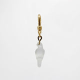 Earth Day Vintage Frosted Glass Parakeet Perching Charmer Charm