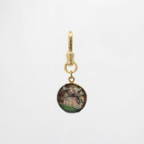 Show Jumping Vintage Reverse Painted Glass Charm