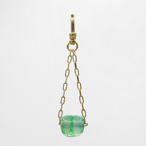 Gorgeous Vaseline Green Glass Antique Bead on Pendulum Circe Charm