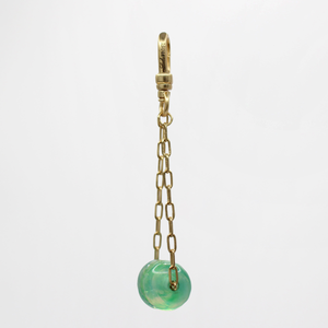 Gorgeous Vaseline Green Glass Antique Bead on Pendulum Circe Charm