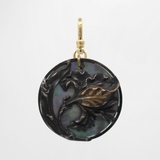 Gorgeous Antique Fleur Upon Abalone Shell Victorian Button Charm