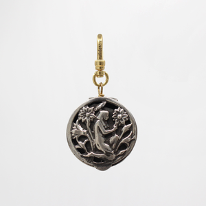 Open & Shut Sterling Silver Maiden With Blooms Treasure Box Locket Charm