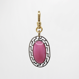 Magical Cat Eye Bubblegum Pink Glass Cabochon Sterling Silver Aja Charm