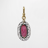 Magical Cat Eye Bubblegum Pink Glass Cabochon Sterling Silver Aja Charm