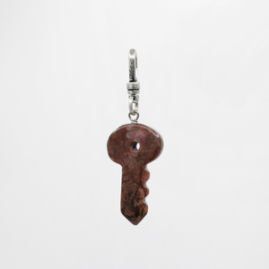Key To Many Doors Mauve Agate Hand-carved Keisha Charm