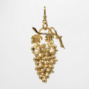 Gilded Golden Pearl and Crystal Grapes Cluster Of Abundance Charlise Charm