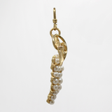 Gilded Golden Pearl and Crystal Grapes Cluster Of Abundance Charlise Charm