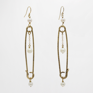 Lulu Frost Golden Safety Pins with Pearl Adornments Lisi-lu Earrings