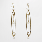 Lulu Frost Golden Safety Pins with Pearl Adornments Lisi-lu Earrings