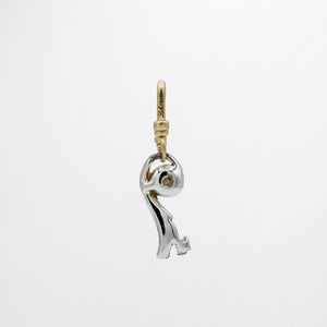 Vintage 1950's Glass Crystal and Pearl Swirl Charm