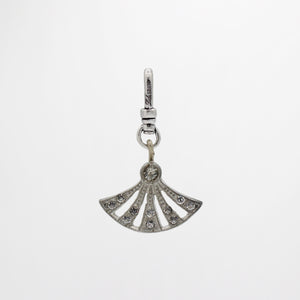 Antique Art Deco Jabot Crystalline Fan Charm