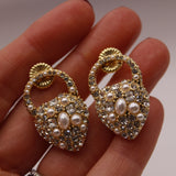 The Nina Pearl Heart Stud Earring