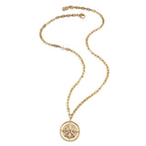 Luster Compass Long Medallion Necklace