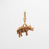 The Mighty Rhino Vintage gold plated strength Charm