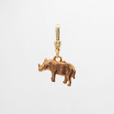 The Mighty Rhino Vintage gold plated strength Charm