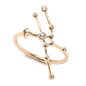 Zodiacs 14k & Diamond Taurus + Earth Ring