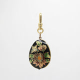 Elizabeth Vintage Enamel Cloisonné Oval Egg-Shaped Blossoms Butterfly Charm