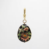 Elizabeth Vintage Enamel Cloisonné Oval Egg-Shaped Blossoms Butterfly Charm
