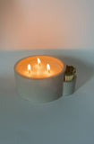 Concrete 3 Wick Candle with Match Holder