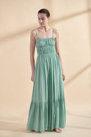 Amente Flounce Cami Maxi Dress in Mint