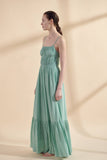 Amente Flounce Cami Maxi Dress in Mint