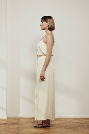 Amente Front Tie Slip Maxi Dress