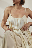 Amente Front Tie Slip Maxi Dress