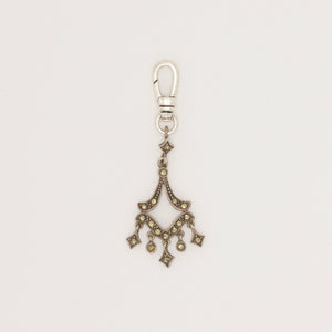 Antique Sterling Silver and Marcasite Stones Chandelier Charm