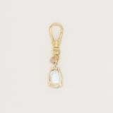 Antique Gem-Quality Pear Shaped Aquamarine in 14Kt Gold with Diamond Charm