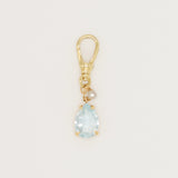 Antique Gem-Quality Pear Shaped Aquamarine in 14Kt Gold with Diamond Charm