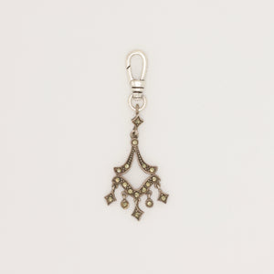Antique Sterling Silver and Marcasite Stones Chandelier Charm