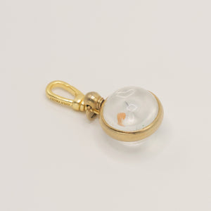 Vintage 1940's Mustard Seed of Faith in Glass Orb Charm