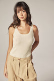 Cotton linen blend rib cami