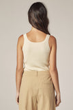 Cotton linen blend rib cami
