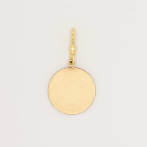 Antique Victorian 12 Karat Goldfilled Engraved Floral Disc Charm