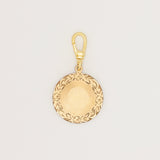 Antique Victorian 12 Karat Goldfilled Engraved Floral Disc Charm