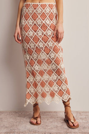 Forte Crochet Diamond Midi Skirt FWSK002