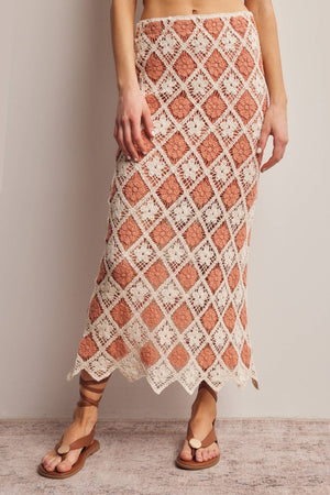 Forte Crochet Diamond Midi Skirt FWSK002