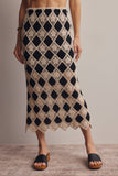 Forte Crochet Diamond Midi Skirt FWSK002